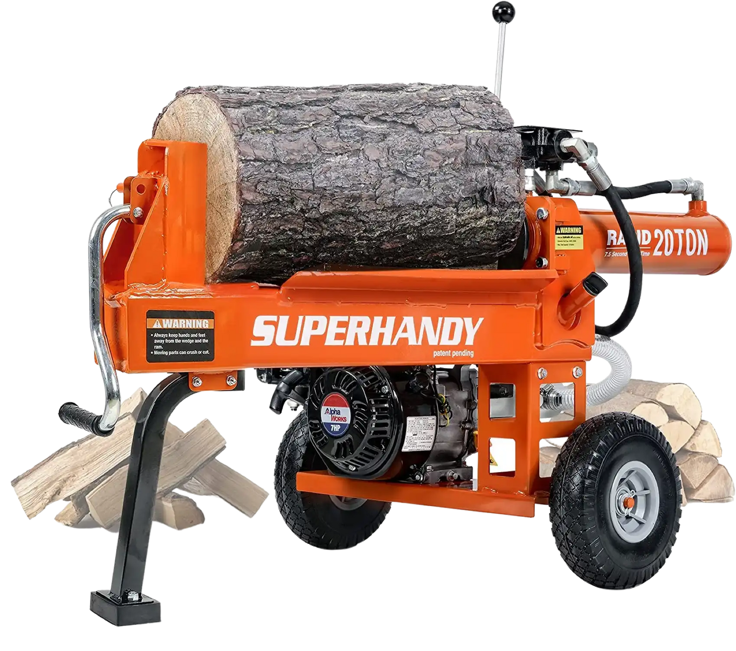 Super Handy GCAO023 Log Splitter 20-Ton Horizontal Portable Gas 7HP Engine New Canada Only - GCAO023