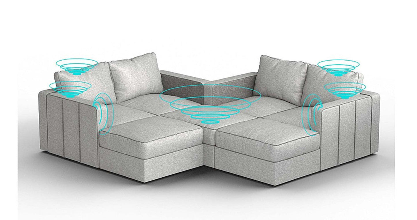 Lovesac – 7 Seats + 8 Sides Luxe Chenille & Lovesoft with 8 Speaker Immersive Sound + Charge System – Tonal Sterling - SKU_1773036355801_920