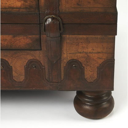 Butler Specialty Company Vasco Old World Map Trunk Table, Light Brown  - 576070