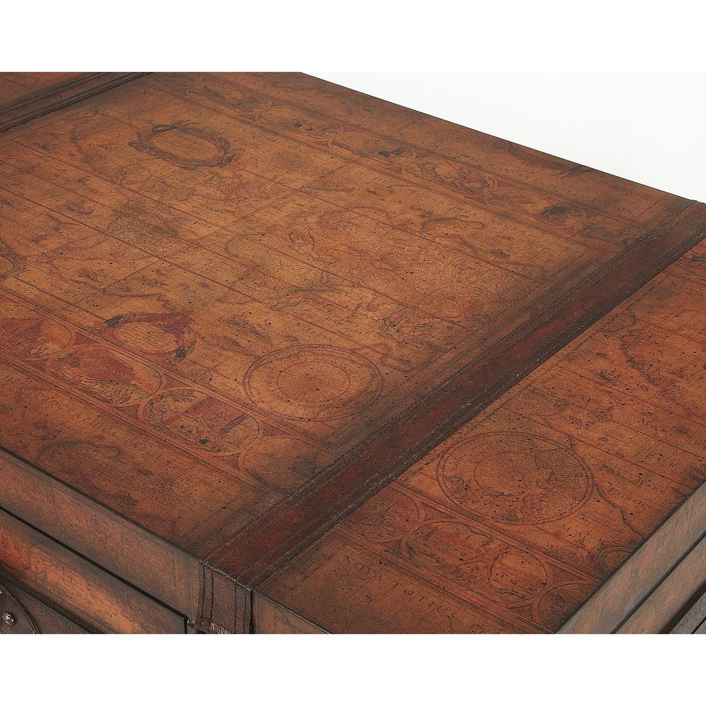 Butler Specialty Company Vasco Old World Map Trunk Table, Light Brown  - 576070