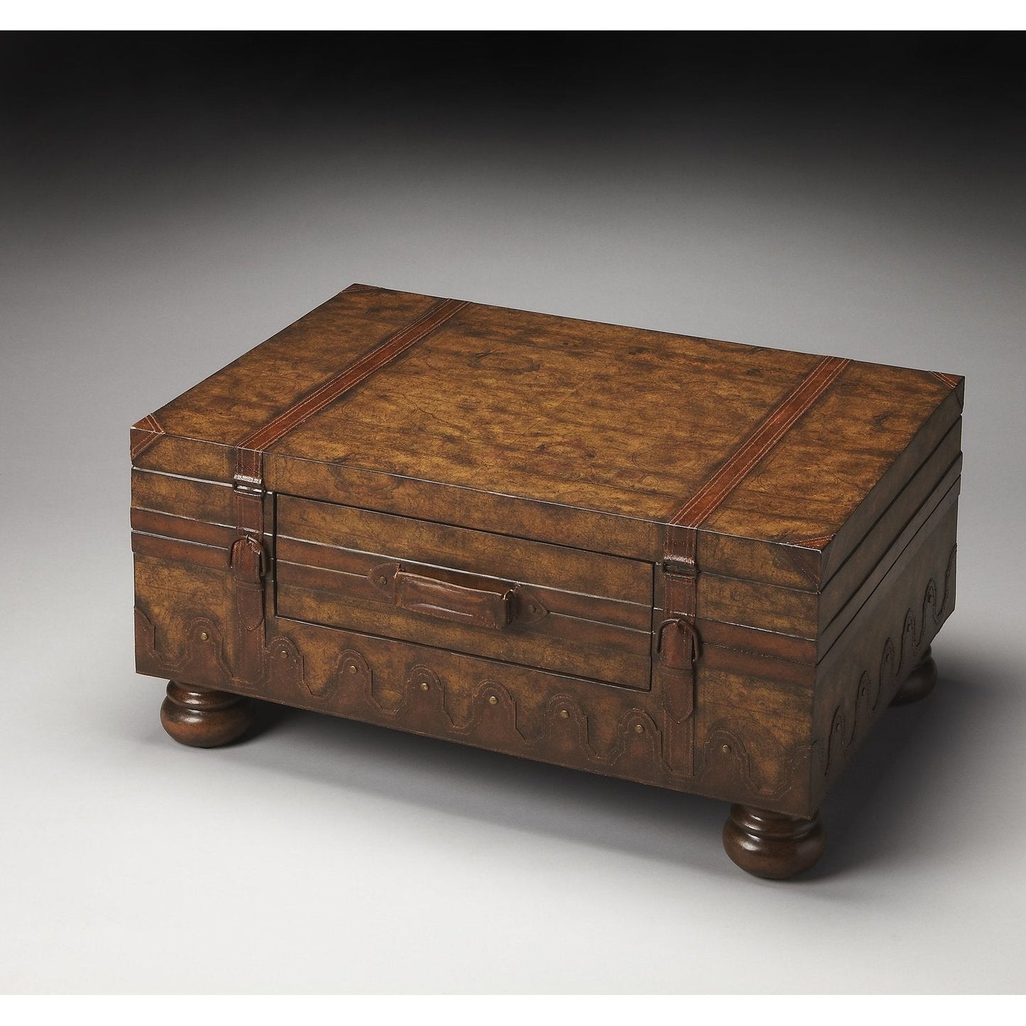 Butler Specialty Company Vasco Old World Map Trunk Table, Light Brown  - 576070