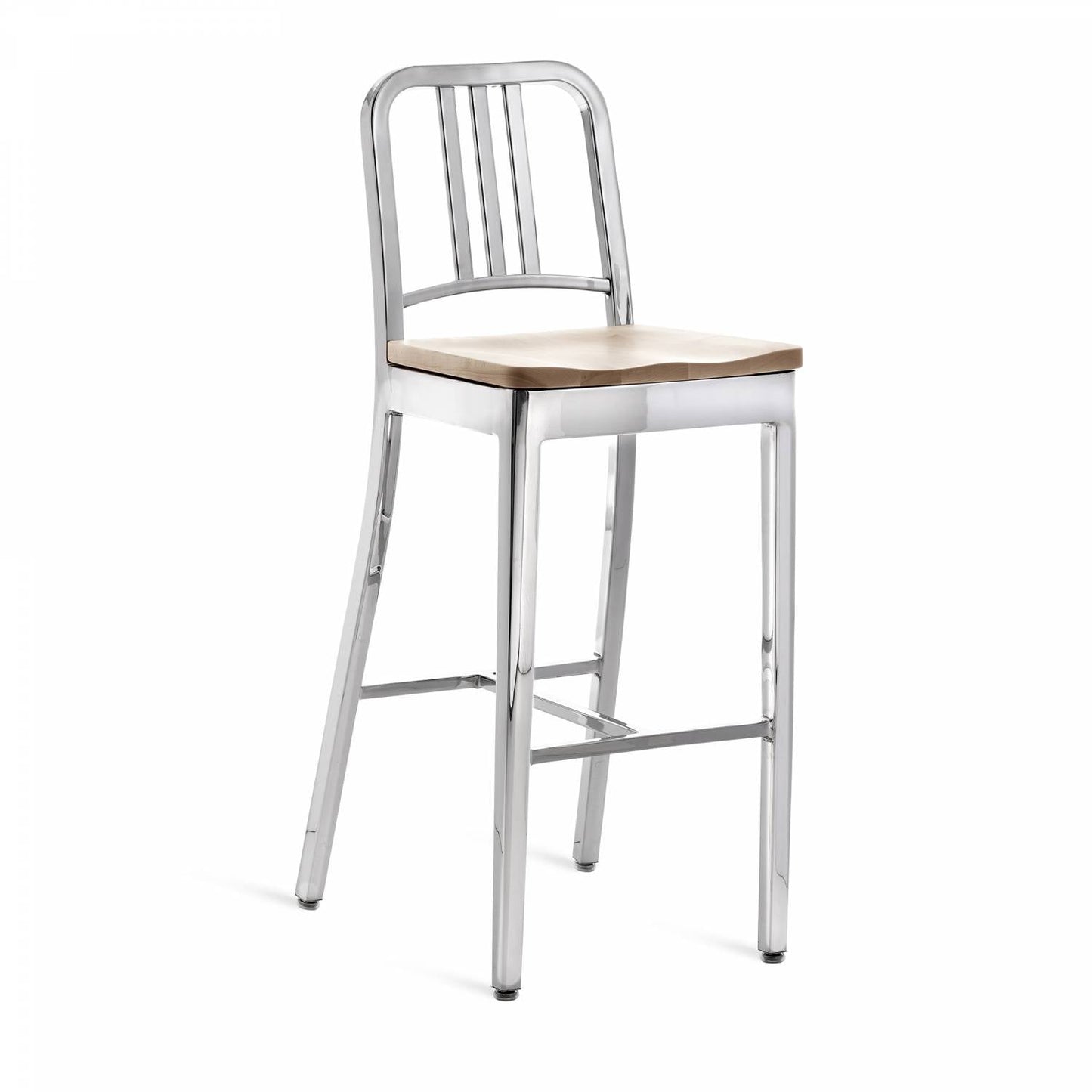 Emeco Navy Barstool With Wood Seat - 1104 30 CHERRY