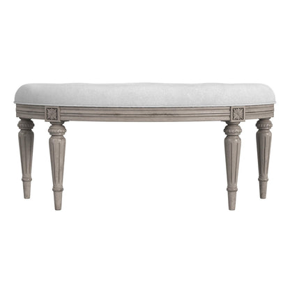Butler Specialty Company Tamara Upholstered Demilune 45""W Bench, Gray, Tan/Beige  - 1120247