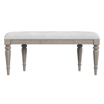 Butler Specialty Company Tamara Upholstered Demilune 45""W Bench, Gray, Tan/Beige  - 1120247