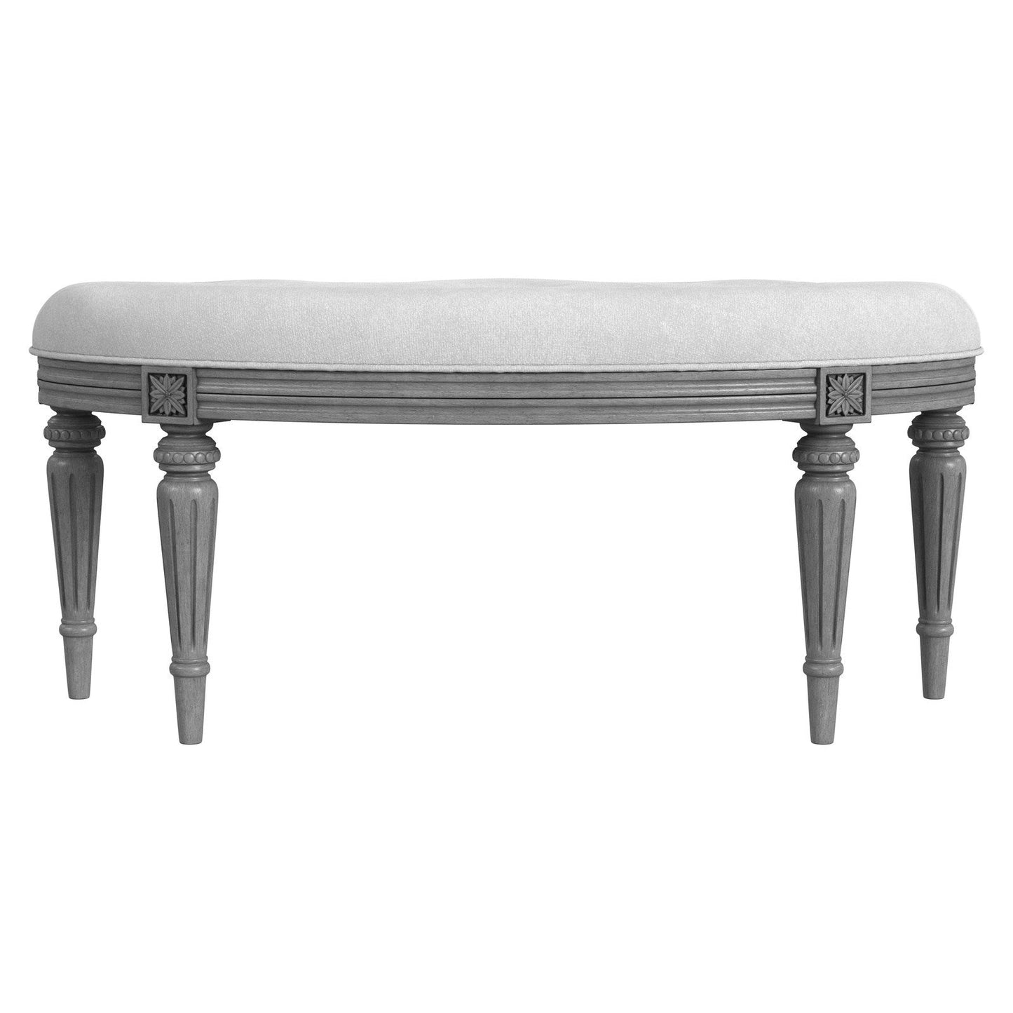 Butler Specialty Company Tamara Upholstered Demilune 45""W Bench, Gray  - 1120418