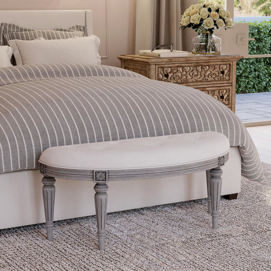 Butler Specialty Company Tamara Upholstered Demilune 45""W Bench, Gray  - 1120418