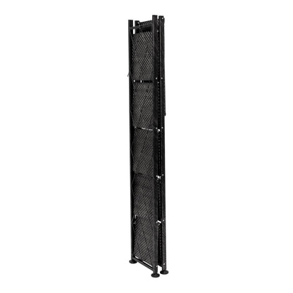 Origami 6 Tier Classic Steel Bookcase Organizer Storage Rack, Black (2 Pack) - 125949