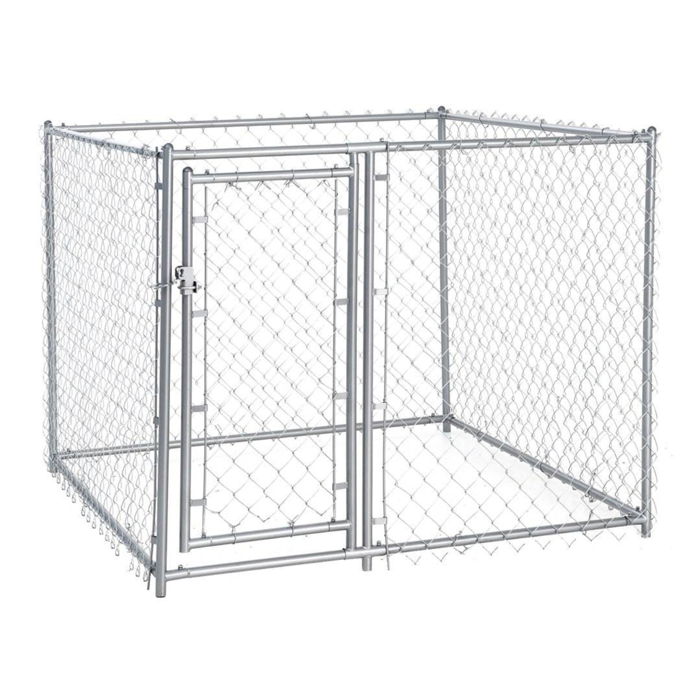Lucky Dog 5 x 5 x 4 Foot Heavy Duty Outdoor Chain Link Dog Kennel (2 Pack) - 125137