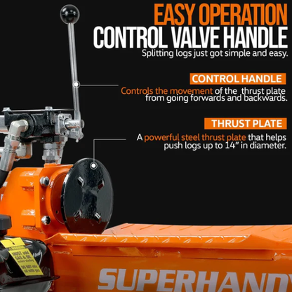 Super Handy GCAO024 Log Splitter 14-Ton Horizontal Portable Electric 120V 15Ah 2.5HP Motor New Canada Only - GCAO024