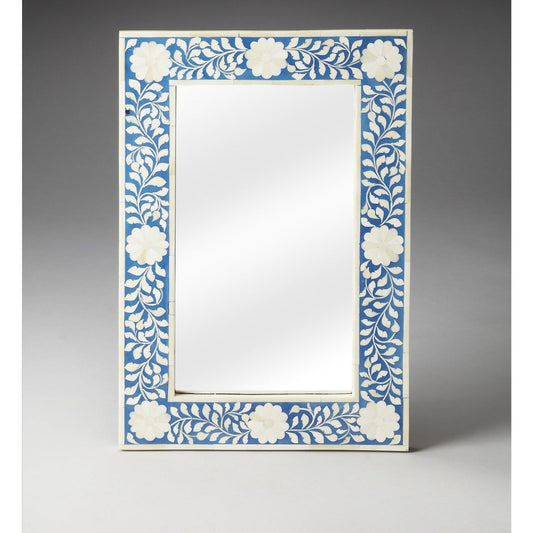Butler Specialty Company Olivia Bone Inlay Wall Mirrored, Blue  - 1855070