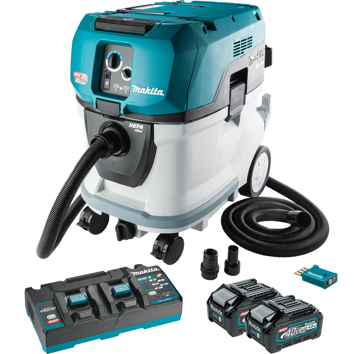 Makita 40V MAX XGT Brushless Lithium-Ion Cordless 4 Gallon HEPA Filter AWS Capable Dry Dust Extractor Kit (4.0Ah) - GCV04PMX