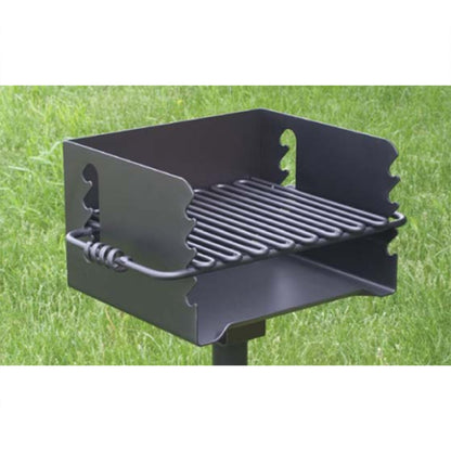 Pilot Rock CBP-135 Park Style Outdoor BBQ Charcoal Grill with Swivel, 3 Pack - 415878
