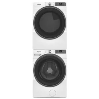 Whirlpool 4.5 cu. ft. Smart Front Load Washer & Whirlpool 27 Inch Smart Electric Dryer with Whirlpool Stack Kit for HybridCare, Long Vent and Standard Dryers - WED5720RW