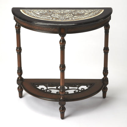 Butler Specialty Company Fabiola Fossil Stone Demilune Console Table, Multi-Color  - 2970025