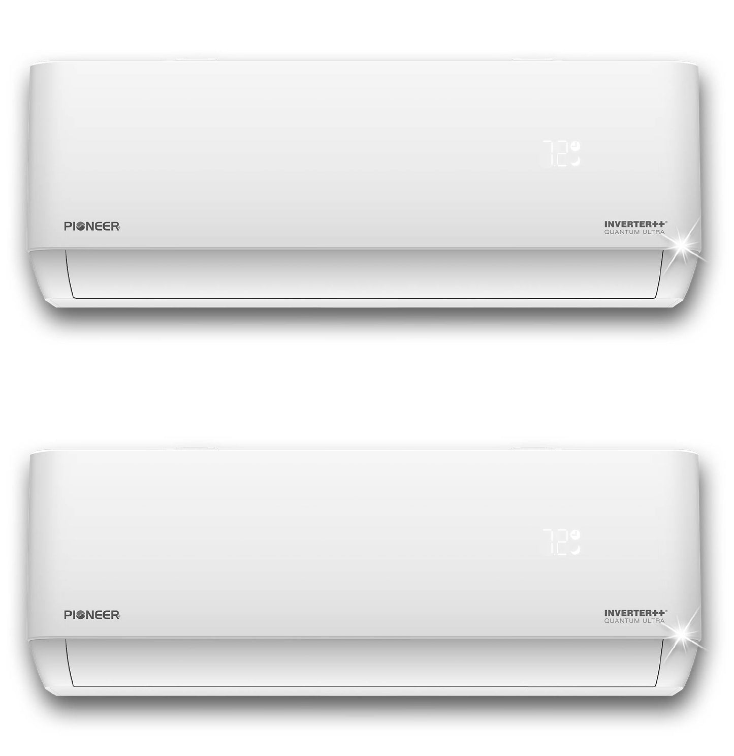 Pioneer Dual Split 21000 BTU 1.5-Ton Quantum Ultra Wi-Fi 24 SEER2 Energy-Star Multi (2) Zone Wall Mount Air Conditioner Heat Pump 230-Volt - WYT020GLSI24M2-12W-9W