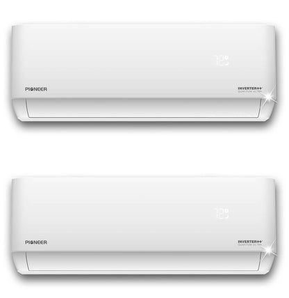 Pioneer Dual Split 27000 BTU 2.25-Ton Quantum Ultra Wi-Fi 24 SEER2 Energy-Star Multi (2) Zone Wall Mount Air Conditioner Heat Pump 230-Volt - WYT030GLSI24M3-18W-19W