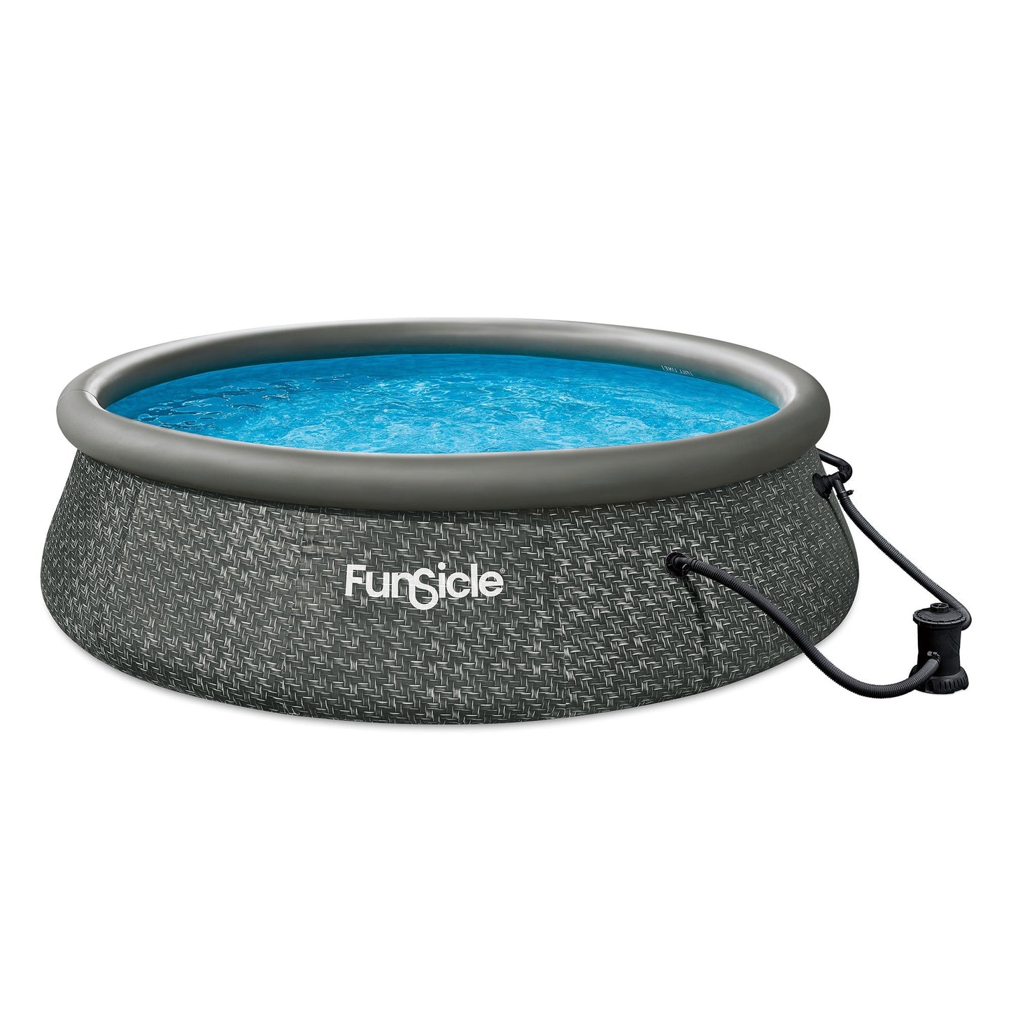 Marcy Funsicle 12' x 36" QuickSet Ring Top Above Ground Swimming Pool, Herringbone - 308879