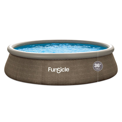 Marcy Funsicle 14' x 36" QuickSet Ring Top Above Ground Swimming Pool, Basketweave - 308885