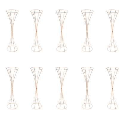 31.5in Tall Metal Gold Trumpet Vases - 10 Pcs - Procure Décor