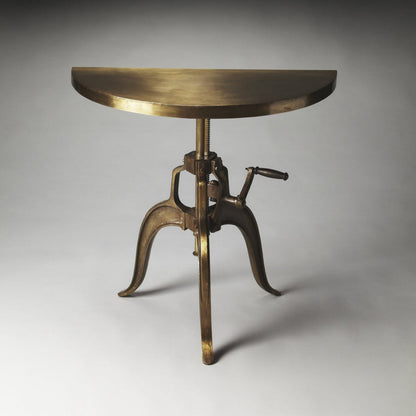 Butler Specialty Company Garrison Industrial Chic Demilune Console Table, Gold  - 3128025