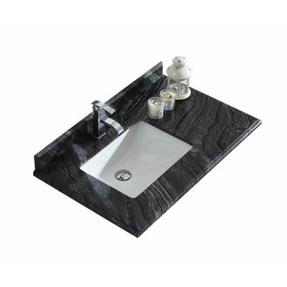 Laviva 36" Offset Countertop with Rectangular Sink - Left - 313613-36-BW