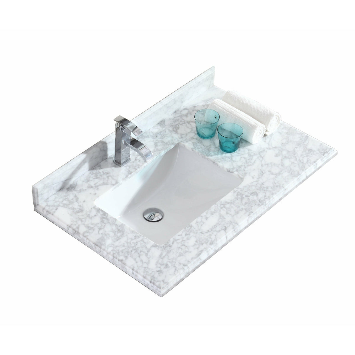 Laviva 36" Offset Countertop with Rectangular Sink - Left - 313613-36-BW