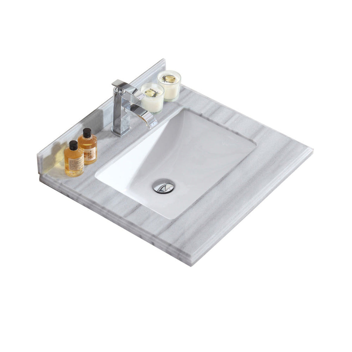 Laviva White Stripes Countertop - 313SQ1H-24-WS