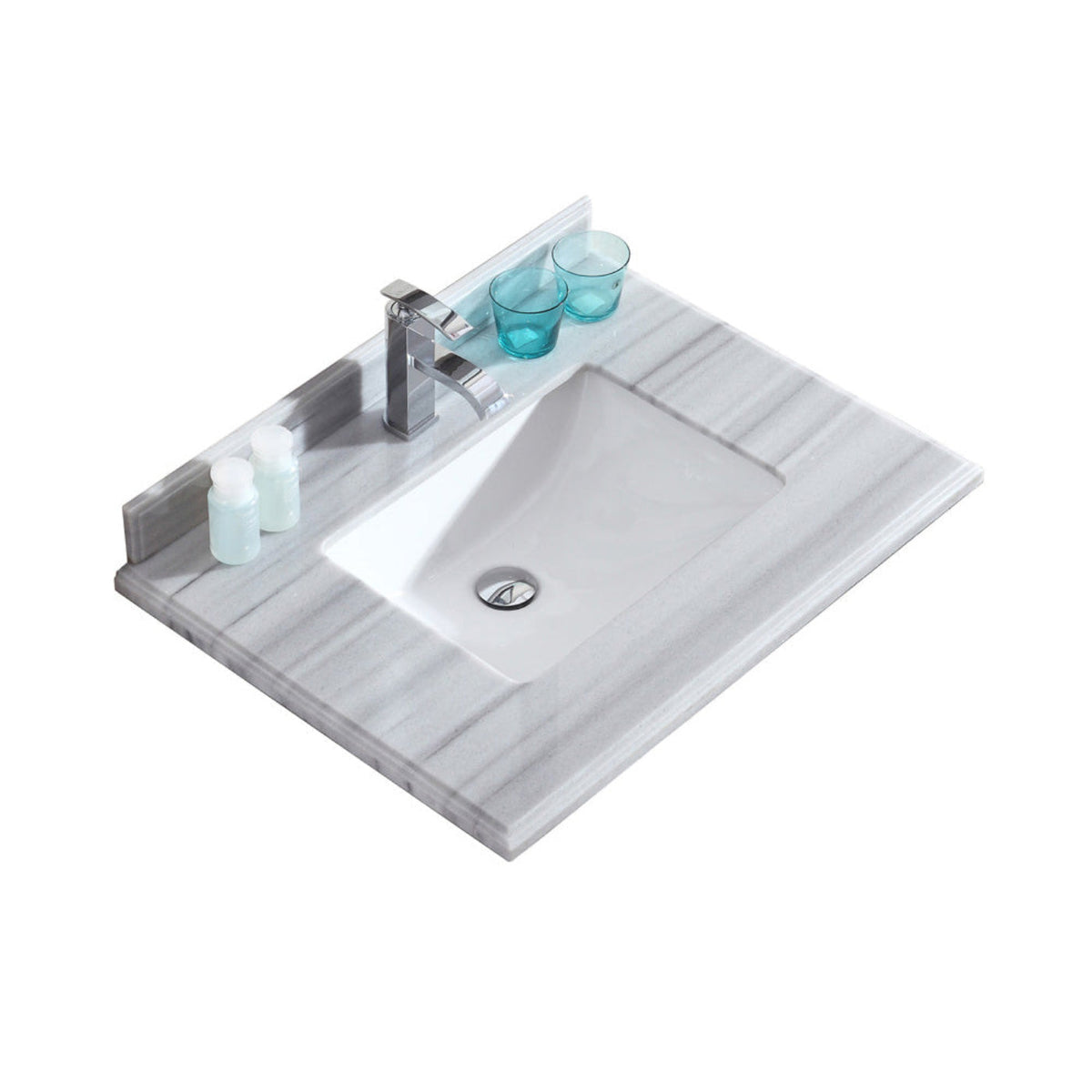 Laviva White Stripes Countertop - 313SQ1H-24-WS
