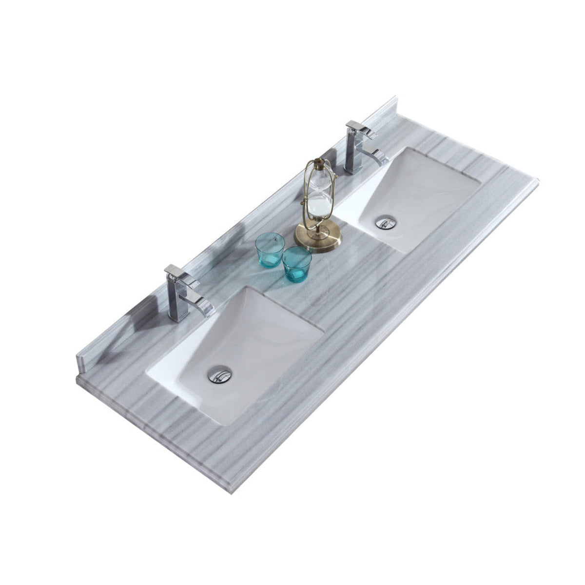 Laviva White Stripes Countertop - 313SQ1H-24-WS