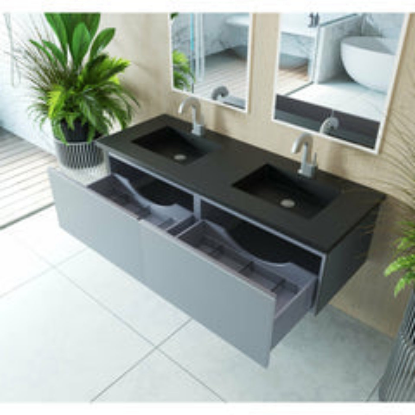 Laviva Vitri 72" Double Vanity - 313VTR-72DCW,