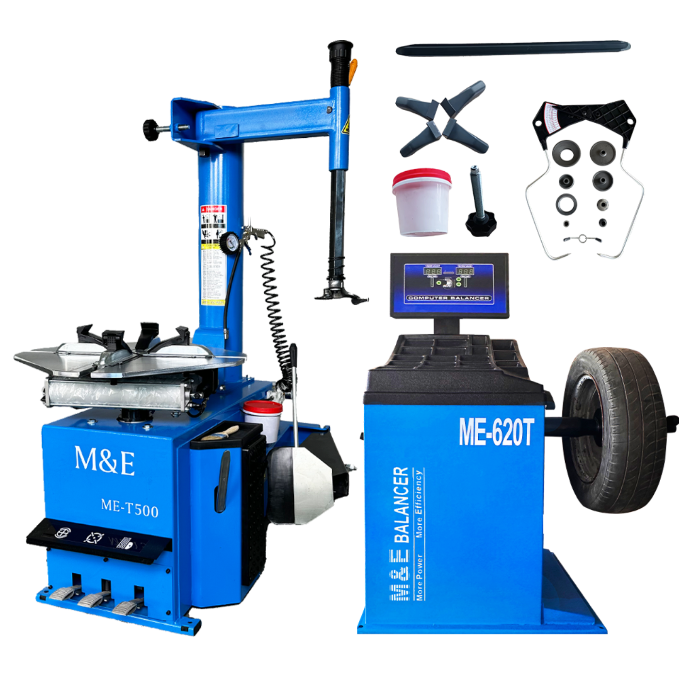 Katool  M&E Swing Arm Tire Changer Wheel Changer Machine Wheel Balancer Combo ME-T500 ME - B620