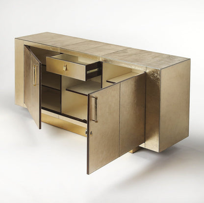 Butler Specialty Company Francois Leather 70.5"" Buffet Sideboard, Gold  -  3736350