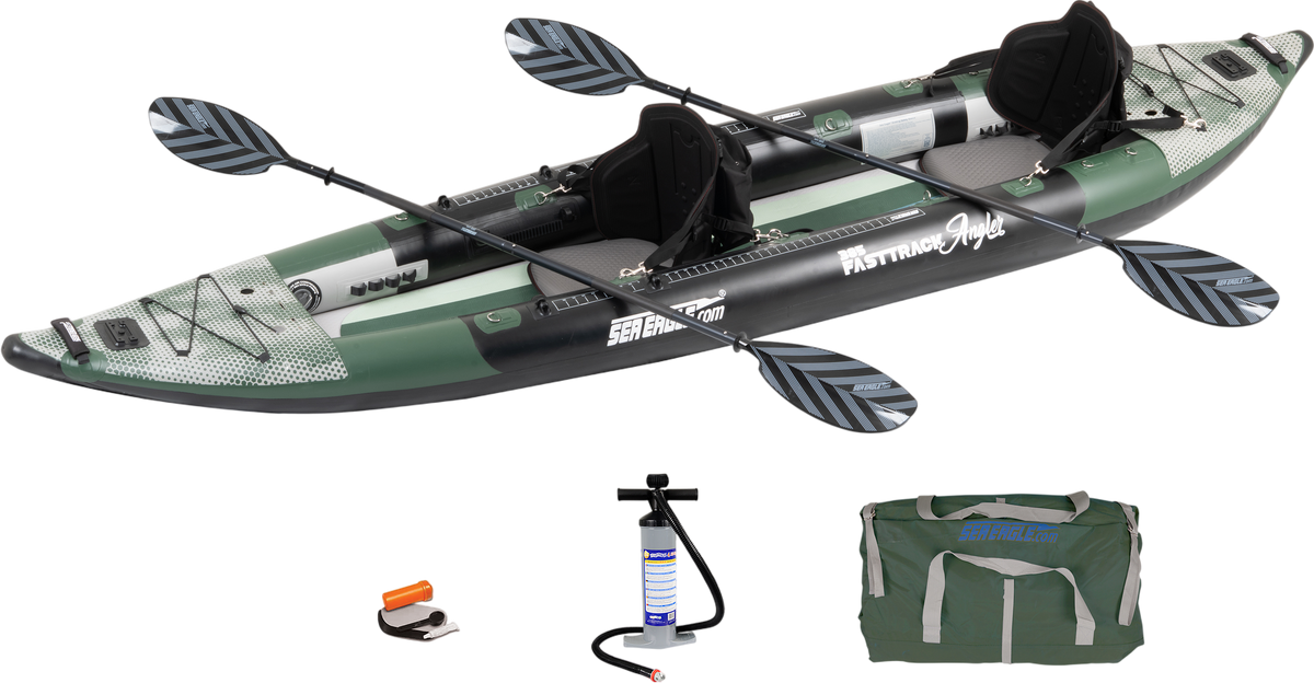 Sea Eagle 385FTAK_FR FastTrack Swivel Seat Fishing Rig Kayak Package New - 385FTAK_FR
