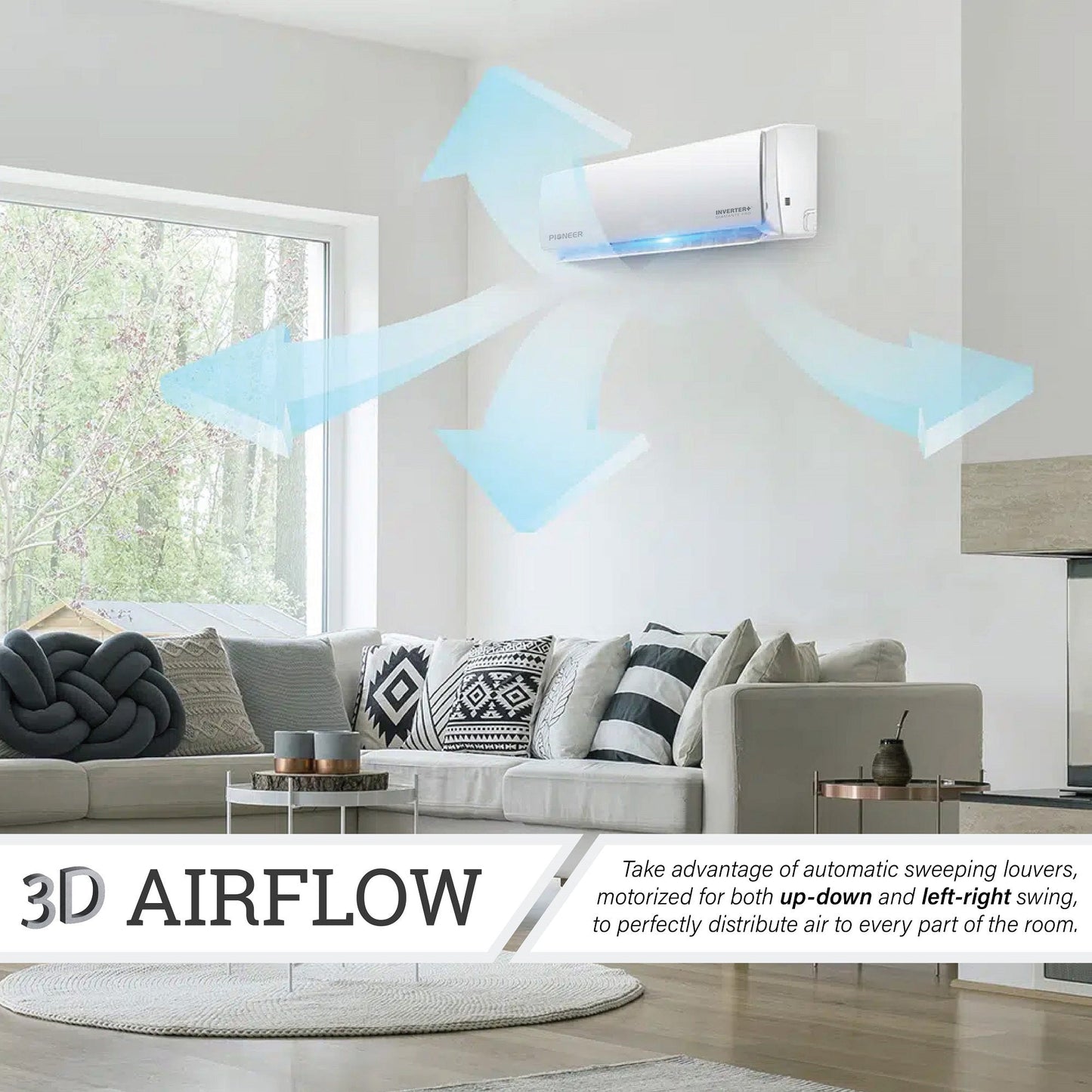 Pioneer Diamante Pro Series 18,000 BTU 19 SEER2 Ductless Mini-Split Air Conditioner Inverter+ Heat Pump Full Set 230V with 16 Ft. Kit - WYT018GLFI19RL