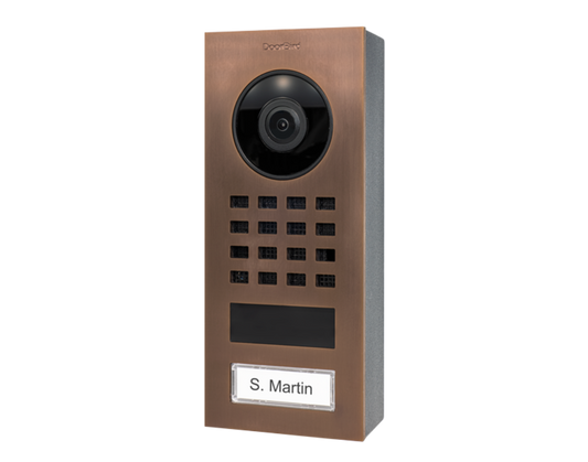 DoorBird D1101V Surface-Mount IP Video Intercom, 1 Call Button in Bronze - 423867437