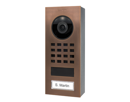 DoorBird D1101V Surface-Mount IP Video Intercom, 1 Call Button in Bronze - 423867437
