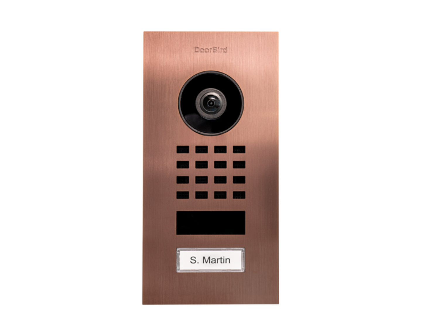 DoorBird D1101V Flush-Mount IP Video Intercom, 1 Call Button in Bronze - 423867444