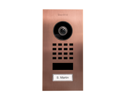 DoorBird D1101V Flush-Mount IP Video Intercom, 1 Call Button in Bronze - 423867444