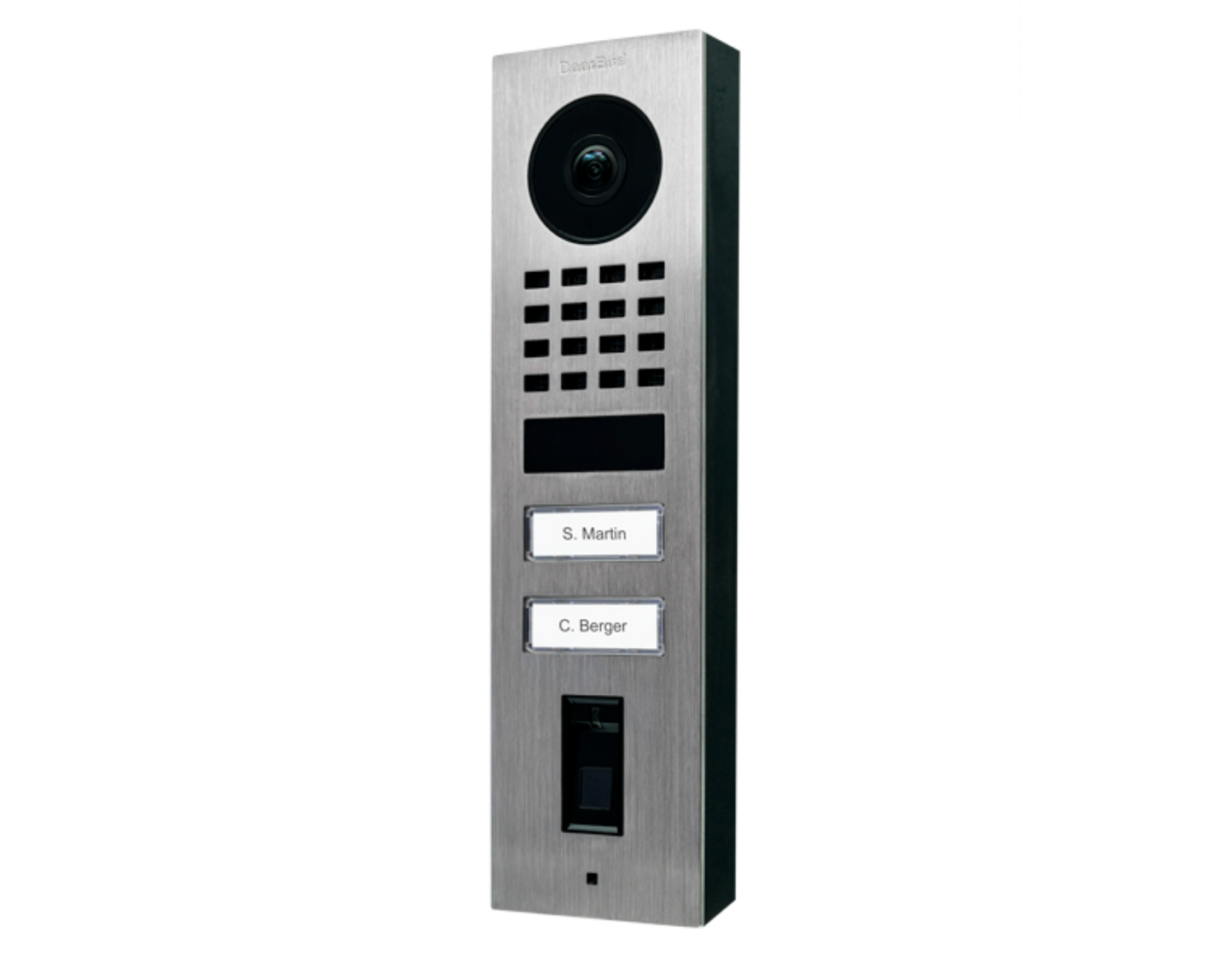 DoorBird D1102FV Fingerprint 50 Surface-Mount IP Video Door Station, 2 Call Button in  Stainless Steel V2A - 423872264