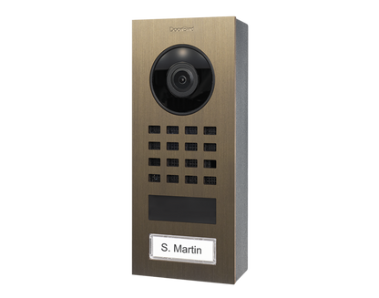 DoorBird D1101V Surface-Mount IP Video Intercom, 1 Call Button in Real Burnished Brass - 423873346