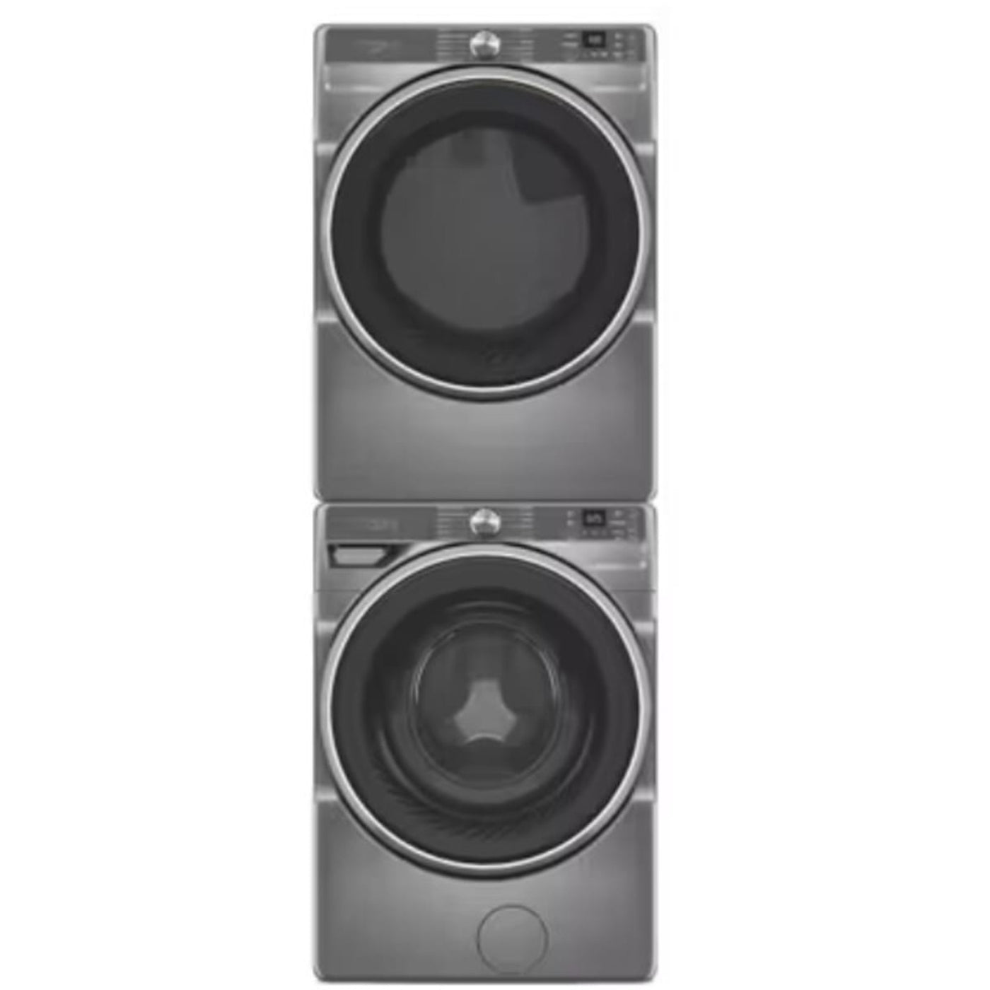 Whirlpool 5.0 cu ft Smart Front Load Washer & Whirlpool 27 Inch Smart Gas Dryer with Whirlpool Stack Kit for HybridCare, Long Vent and Standard Dryers - WGD6720RR
