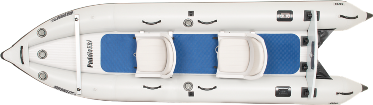 Sea Eagle 437PSK_SW PaddleSki Inflatable Catamaran Boat 2 Person Swivel Seat Package New - 437PSK_SW