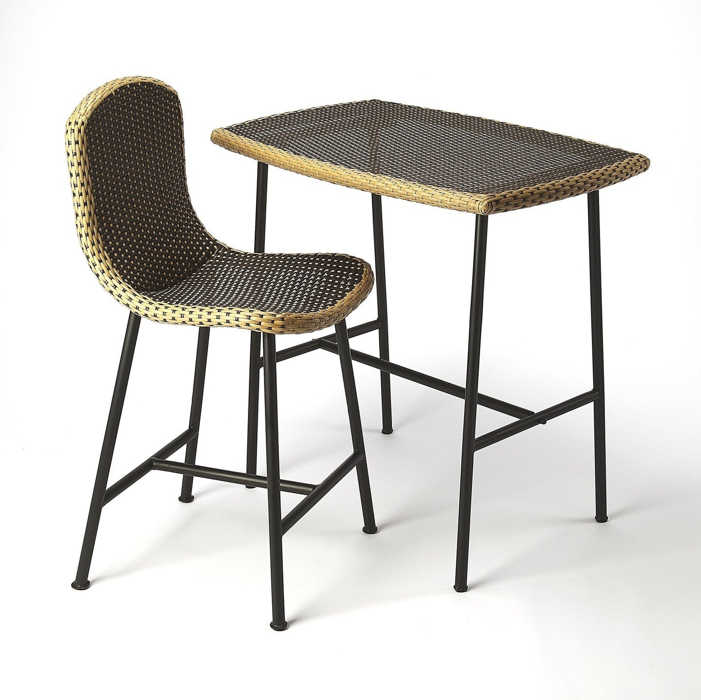 Butler Specialty Company Freeport Rattan & Iron 36.5""W Pub Table, Dark Brown -  4476035