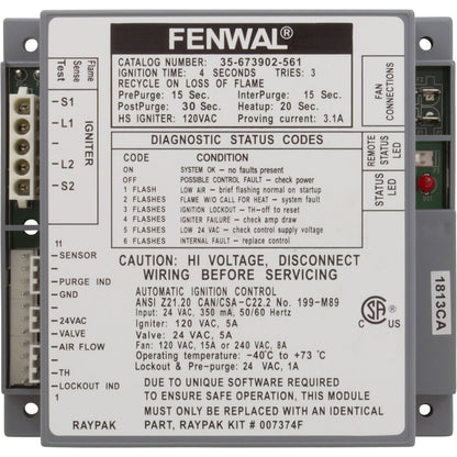 Ignition Control, Raypak Hi Delta 302A/B - 902A/B  - 007374F