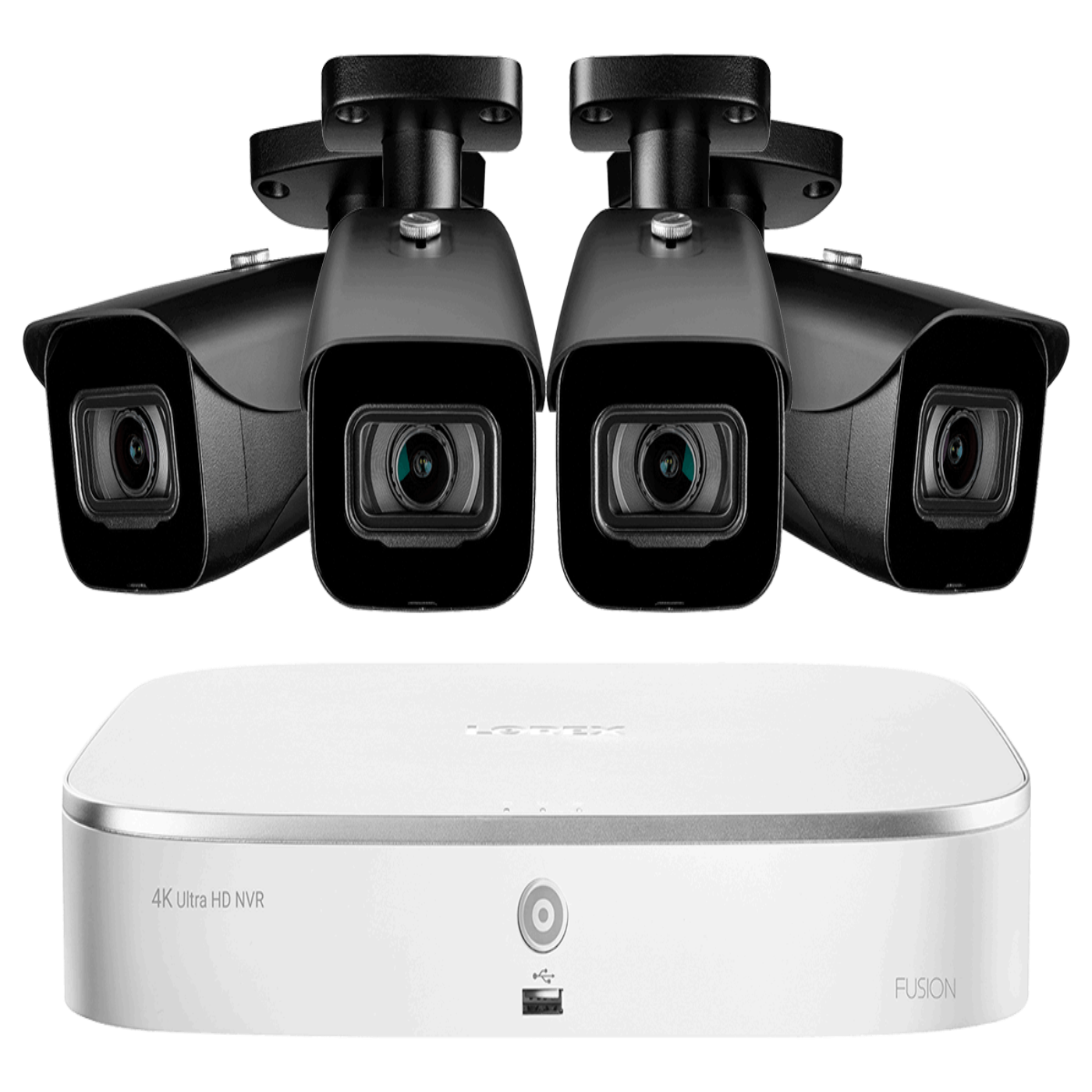 Lorex N4K2-84BB 8-Channel Fusion NVR System with Four 4K (8MP) IP Cameras Security Surveillance System New - N4K2-84BB
