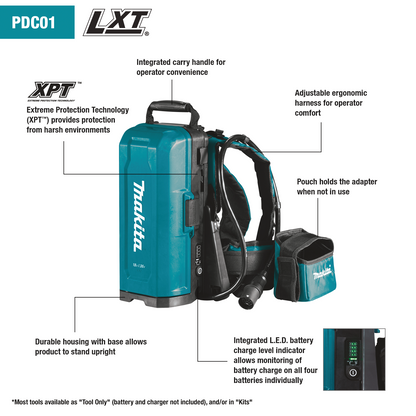 Makita ConnectX, LXT, LXT X2 and XGT Portable Backpack Power Supply - PDC01