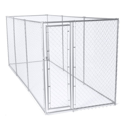 Lucky Dog 10' x 10' Chain Link Dog Kennel (2 Pack) & Waterproof Roof (2 Pack) - 174385