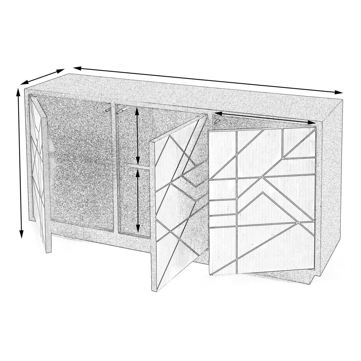 Butler Specialty Company Greta Bone Inlay 59"" Sideboard, Assorted  - 5248318
