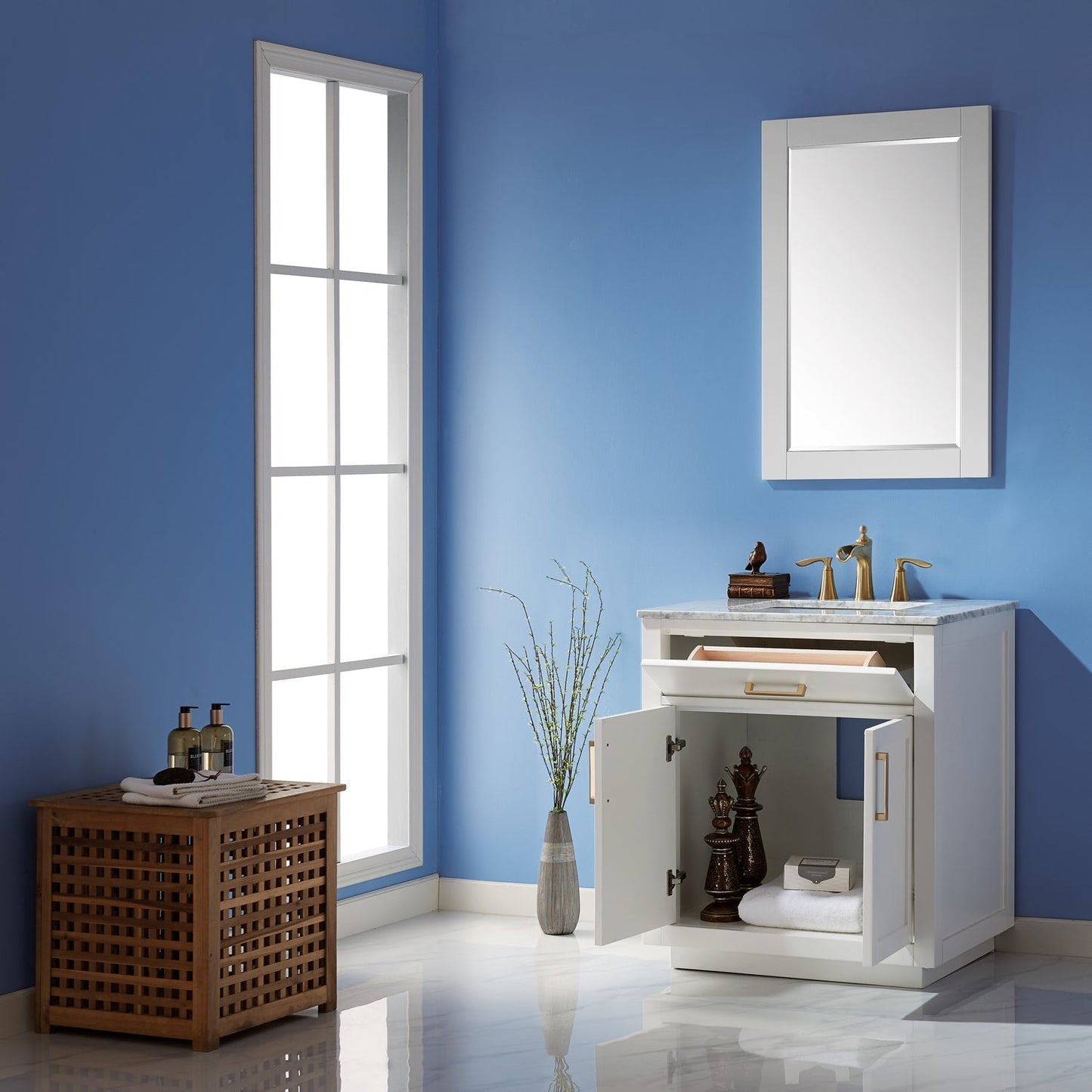 Altair Designs 30" Single Bathroom Vanity Cabinet Only - 531030-CAB-WH-NM