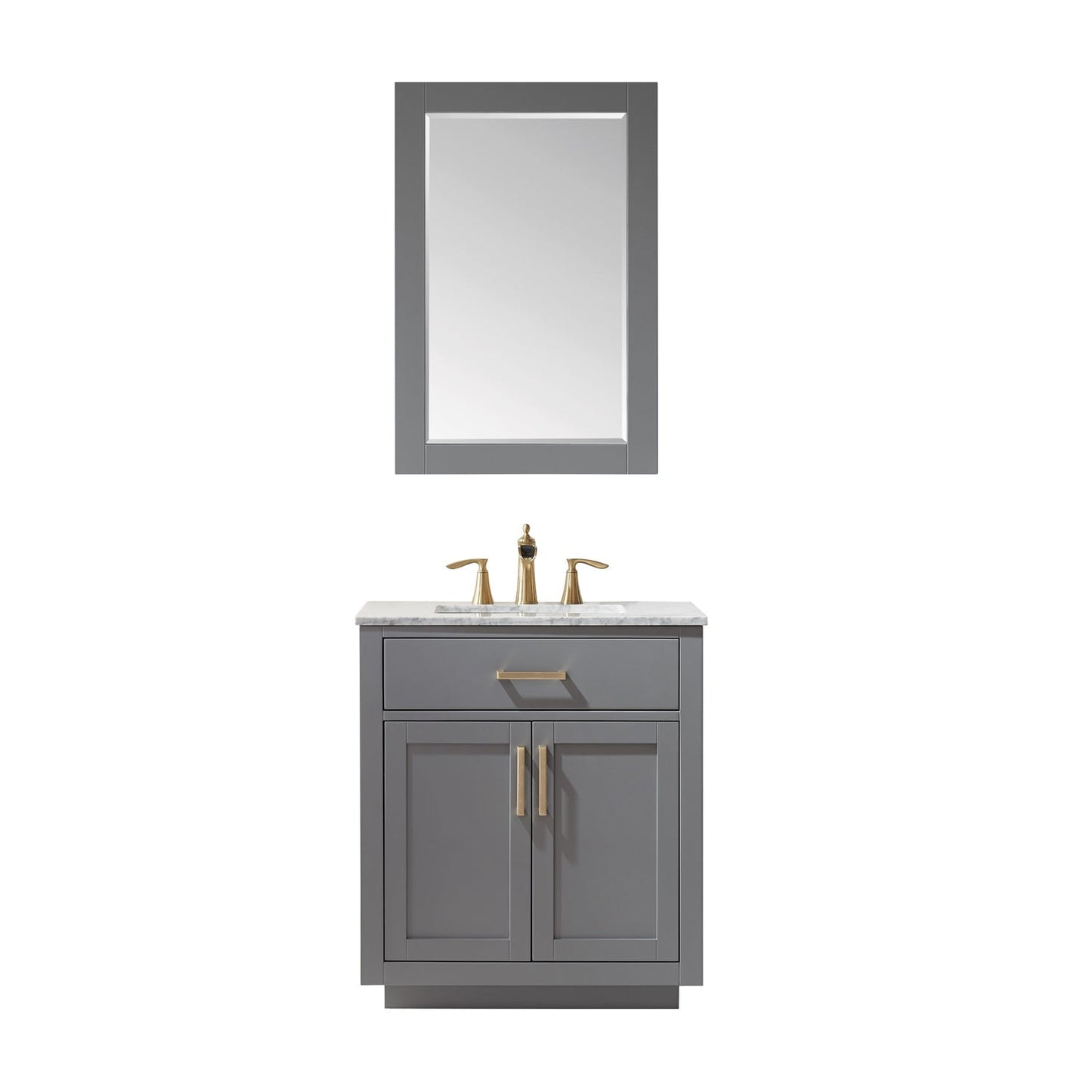Altair Designs 30" single vanity with top - 531030-WH-CA-NM